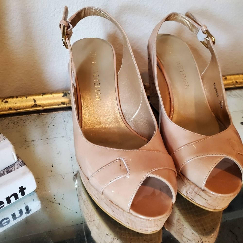 Stuwart Weitzman wedge nude patent - Picture 10 of 12
